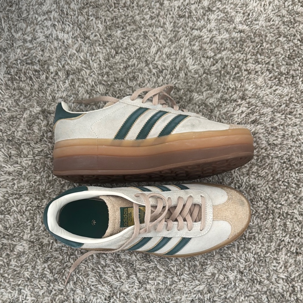 Adidas Gazelle BOLD White and Green Sneakers